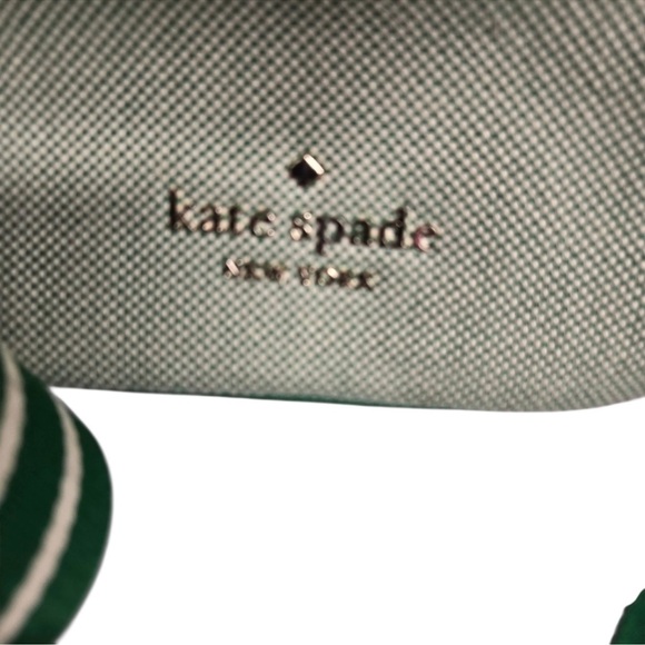 Kate Spade Green Apple Rosie Bucket Bag Pebbled Leather Canvas Crossbody Purse - Picture 8 of 12